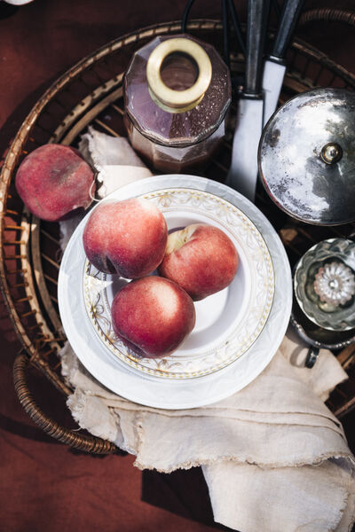5 delicious recipe ideas: Picnic at Krossinsee with KPM porcelain Peaches on a Kurland plate from KPM