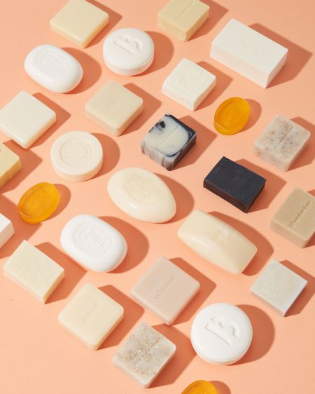 Still life with different colorful soaps