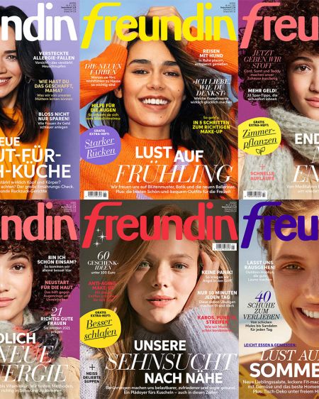 Moodboard with covers of the magazin "freundin"