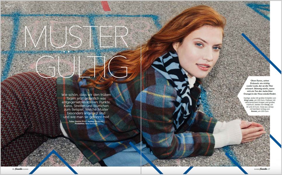 Storyboard GmbH oversees graphics for "freundin" magazine Lead story of a fashion spread in "freundin" magazine