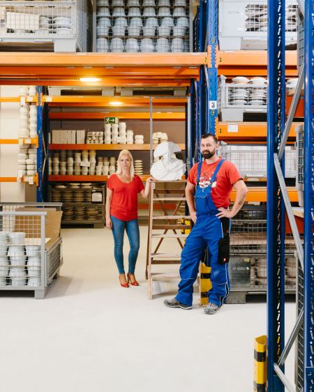 Employees KPM Berlin in warehouse